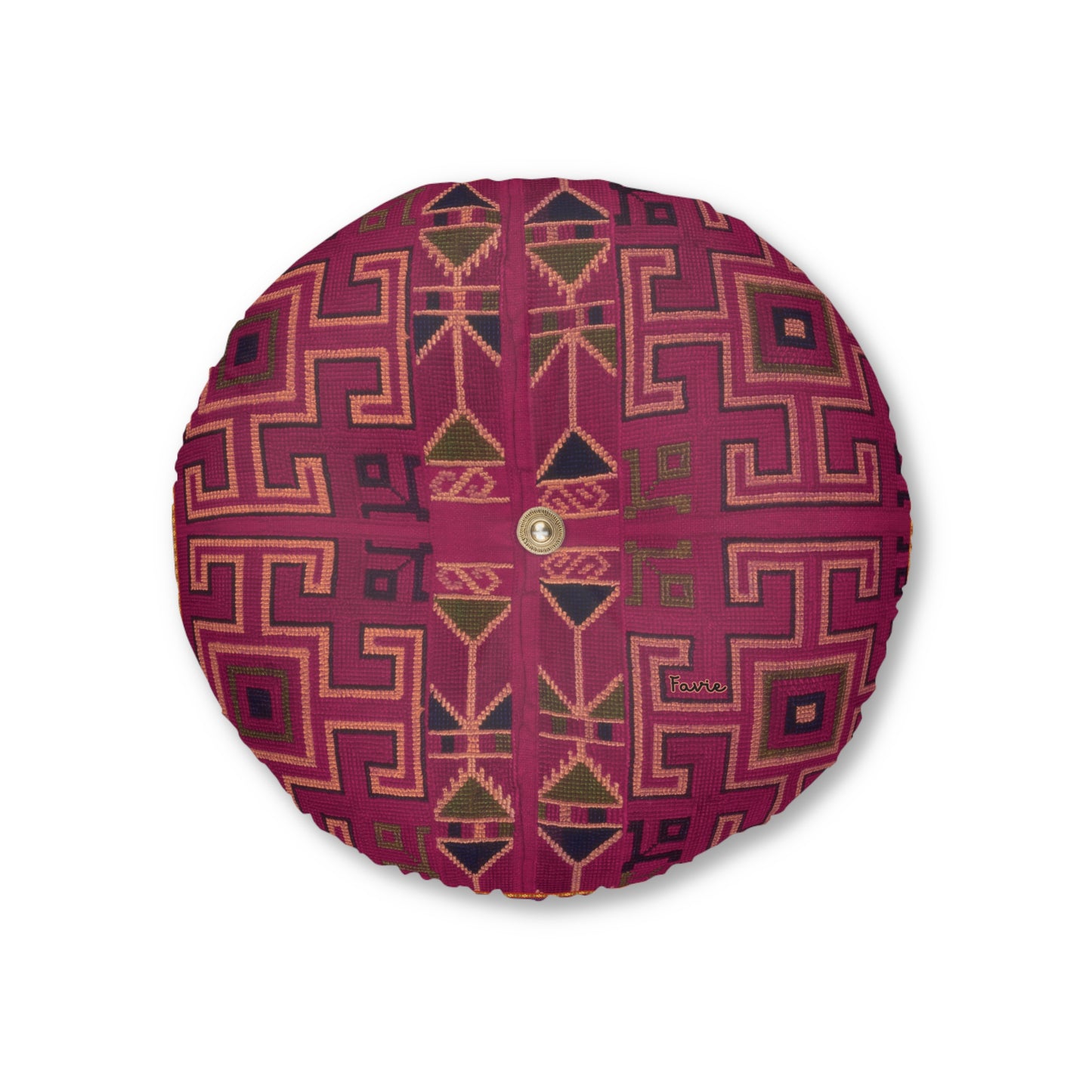 Tufted Round Floor Pillow “Aaram” - Vanaraga