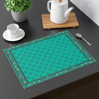 Placemat “Sundar Rituals” – Jaipur Teal by FAVIE