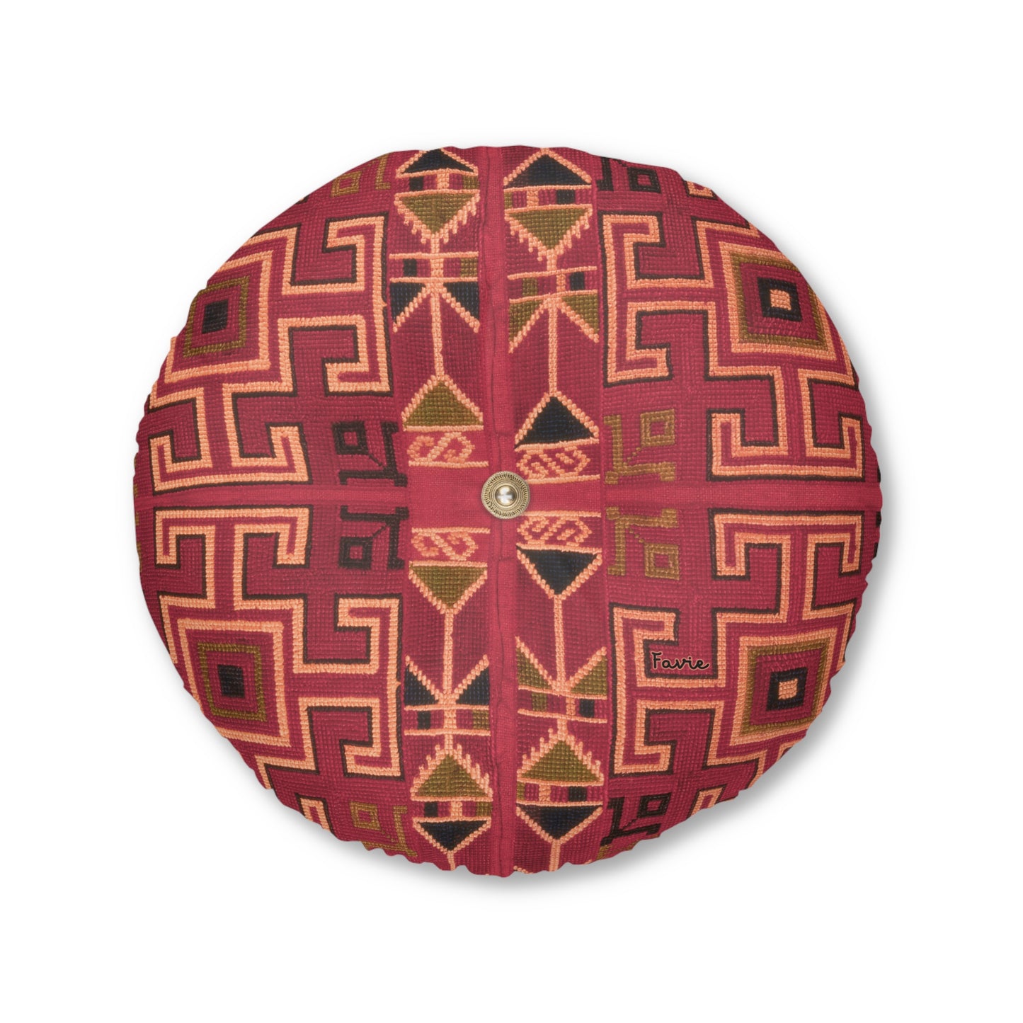 Tufted Round Floor Pillow “Aaram” - Surya Sand