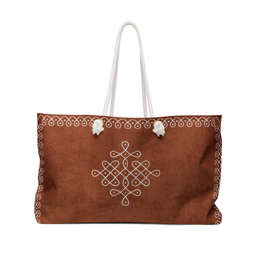 Weekender Bag “Saathi” – Cognac Kolam