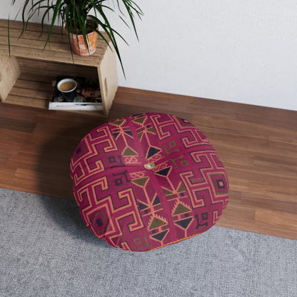 Tufted Round Floor Pillow “Aaram” - Vanaraga