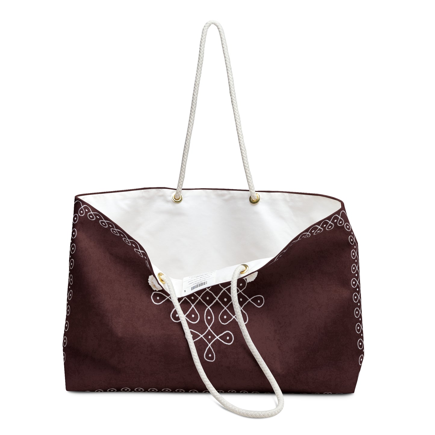 Weekender Bag "Saathi" – Maroon Kolam