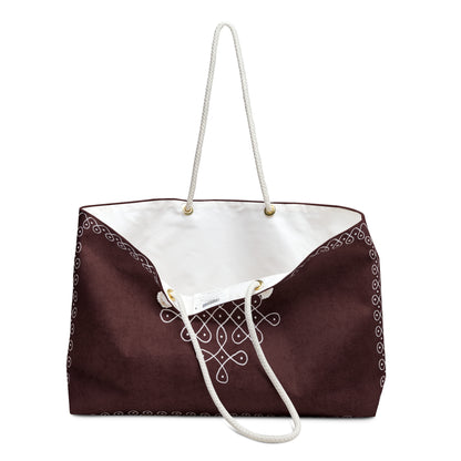 Weekender Bag "Saathi" – Maroon Kolam
