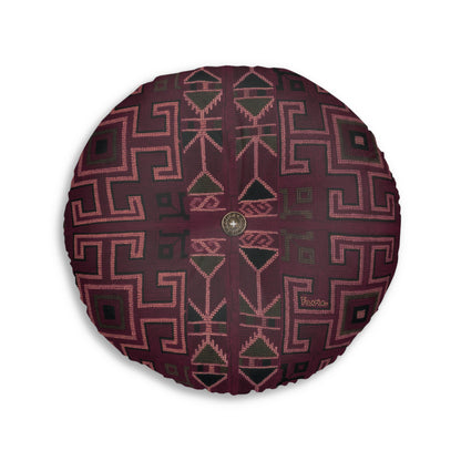 Tufted Round Floor Pillow "Aaram" - Lal Mati
