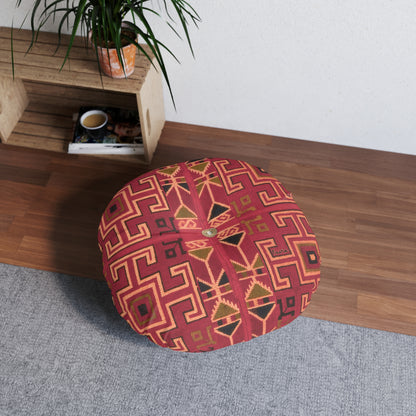 Tufted Round Floor Pillow “Aaram” - Surya Sand