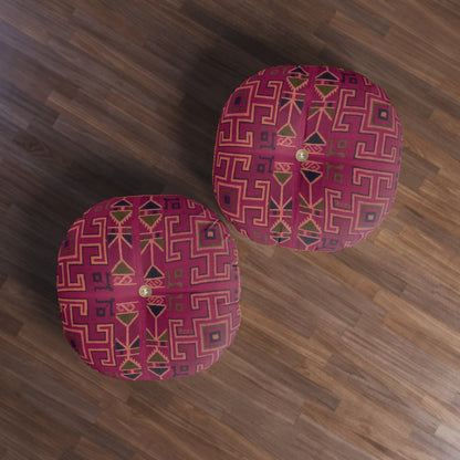 Tufted Round Floor Pillow “Aaram” - Vanaraga