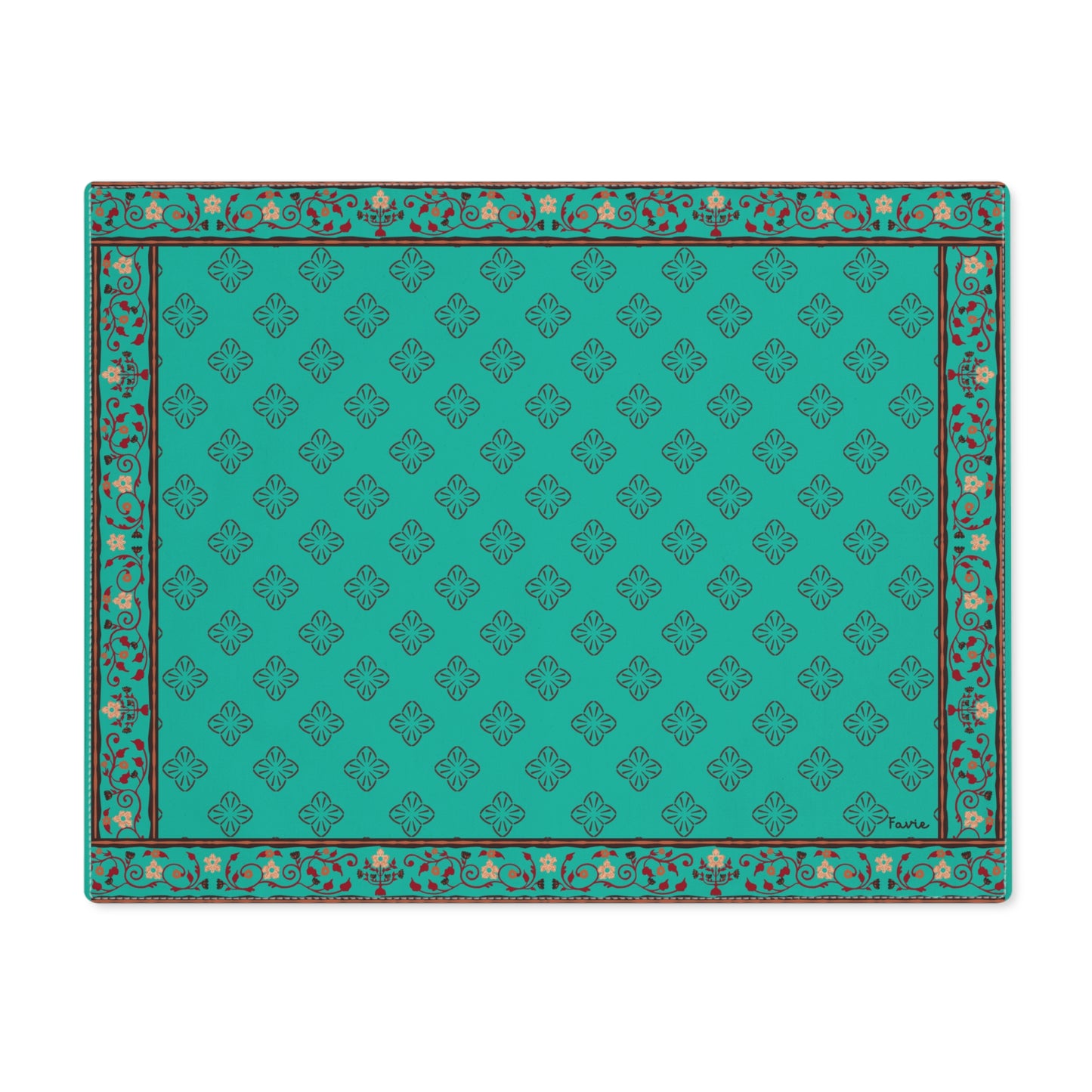 Placemat “Sundar Rituals” – Jaipur Teal by FAVIE