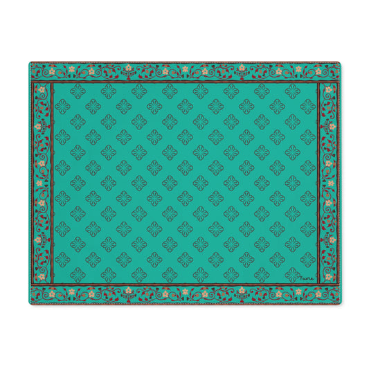 Placemat “Sundar Rituals” – Jaipur Teal by FAVIE
