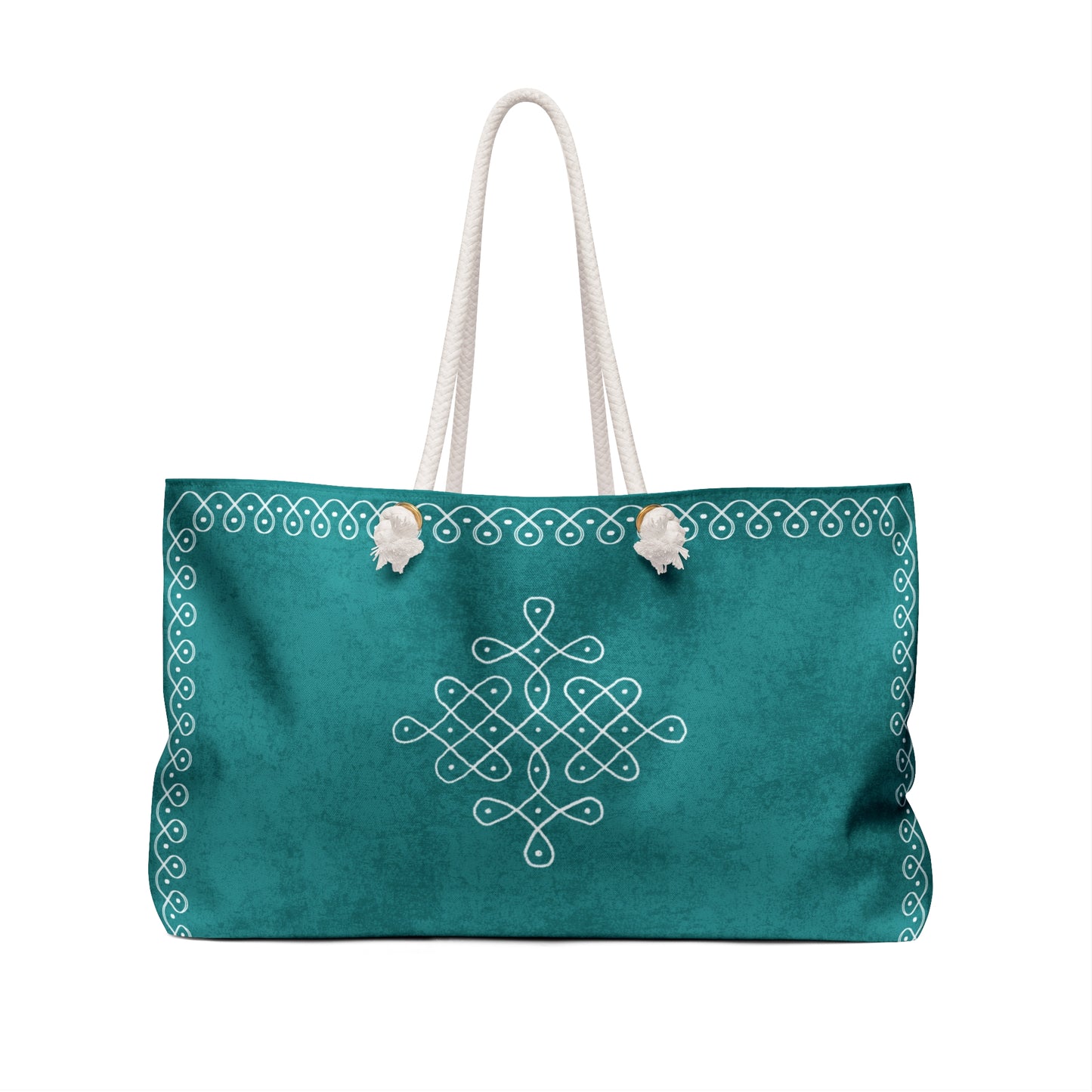 Weekender Bag “Saathi” – Turquoise Kolam
