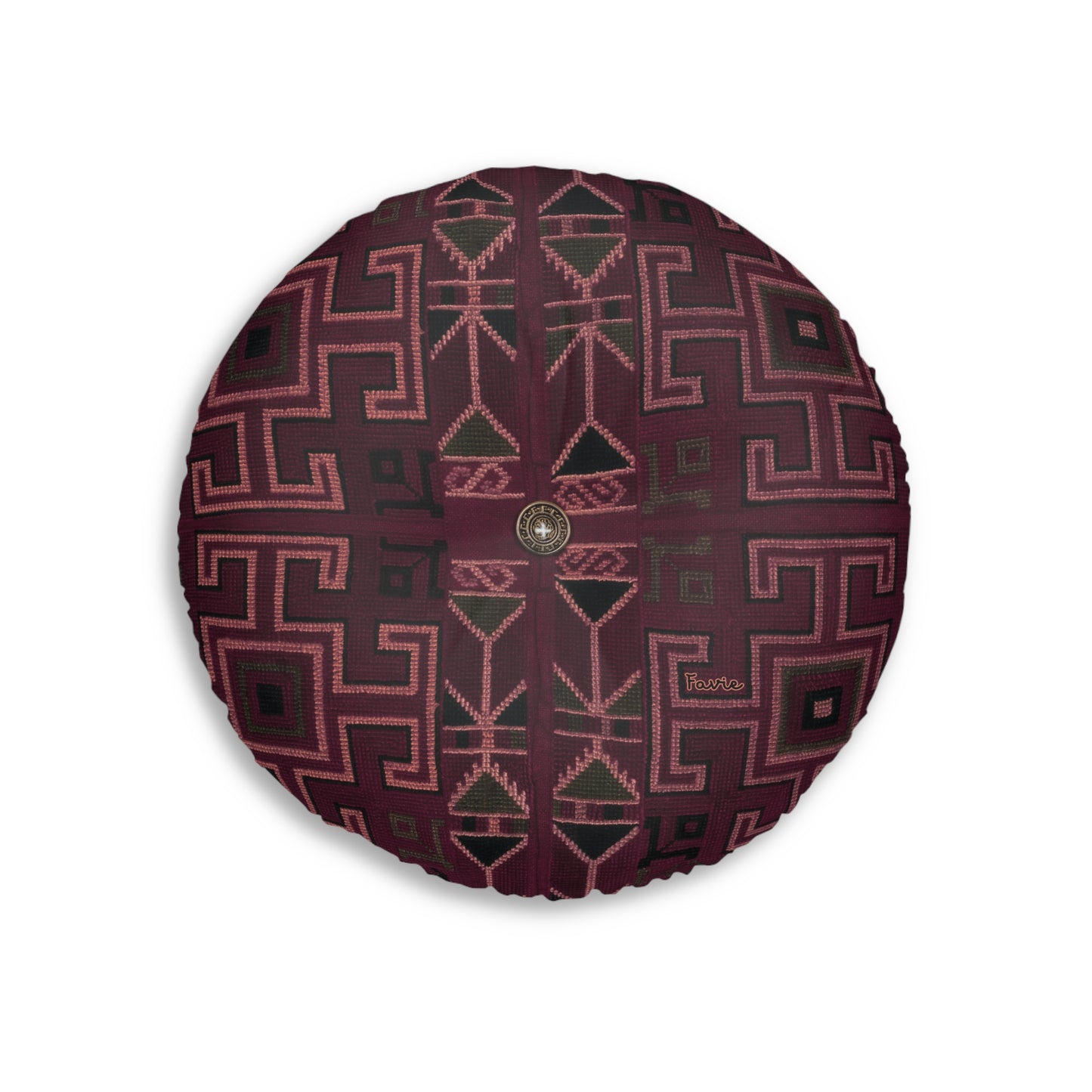 Tufted Round Floor Pillow "Aaram" - Lal Mati