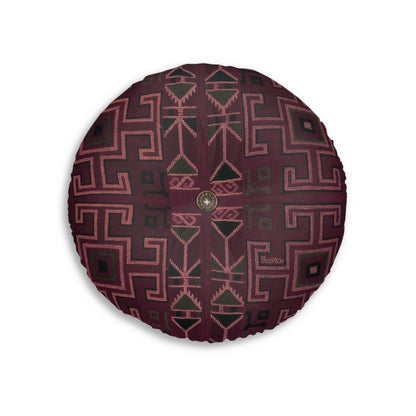 Tufted Round Floor Pillow "Aaram" - Lal Mati