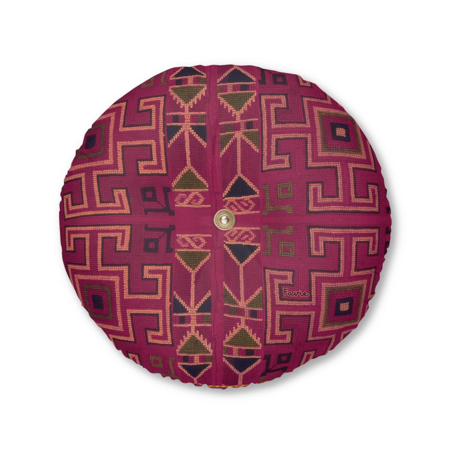 Tufted Round Floor Pillow “Aaram” - Vanaraga