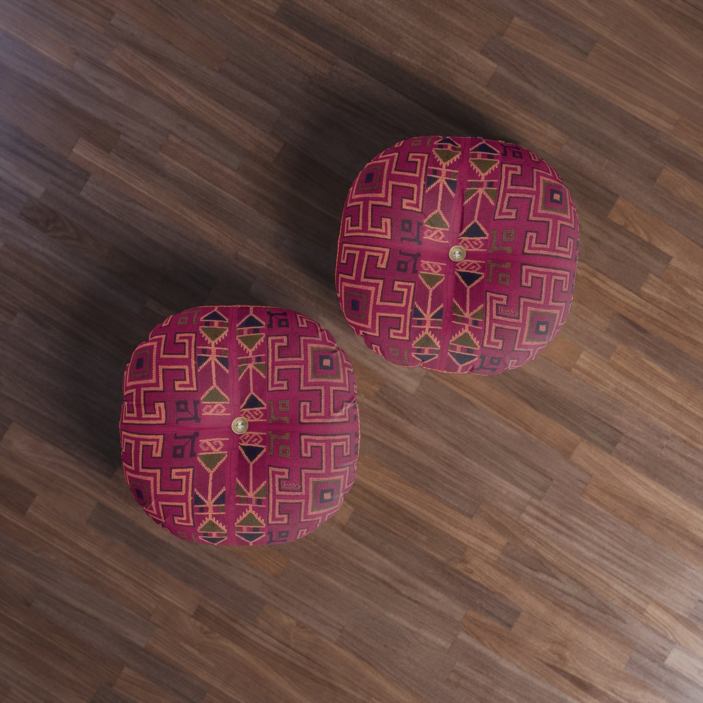 Tufted Round Floor Pillow “Aaram” - Vanaraga