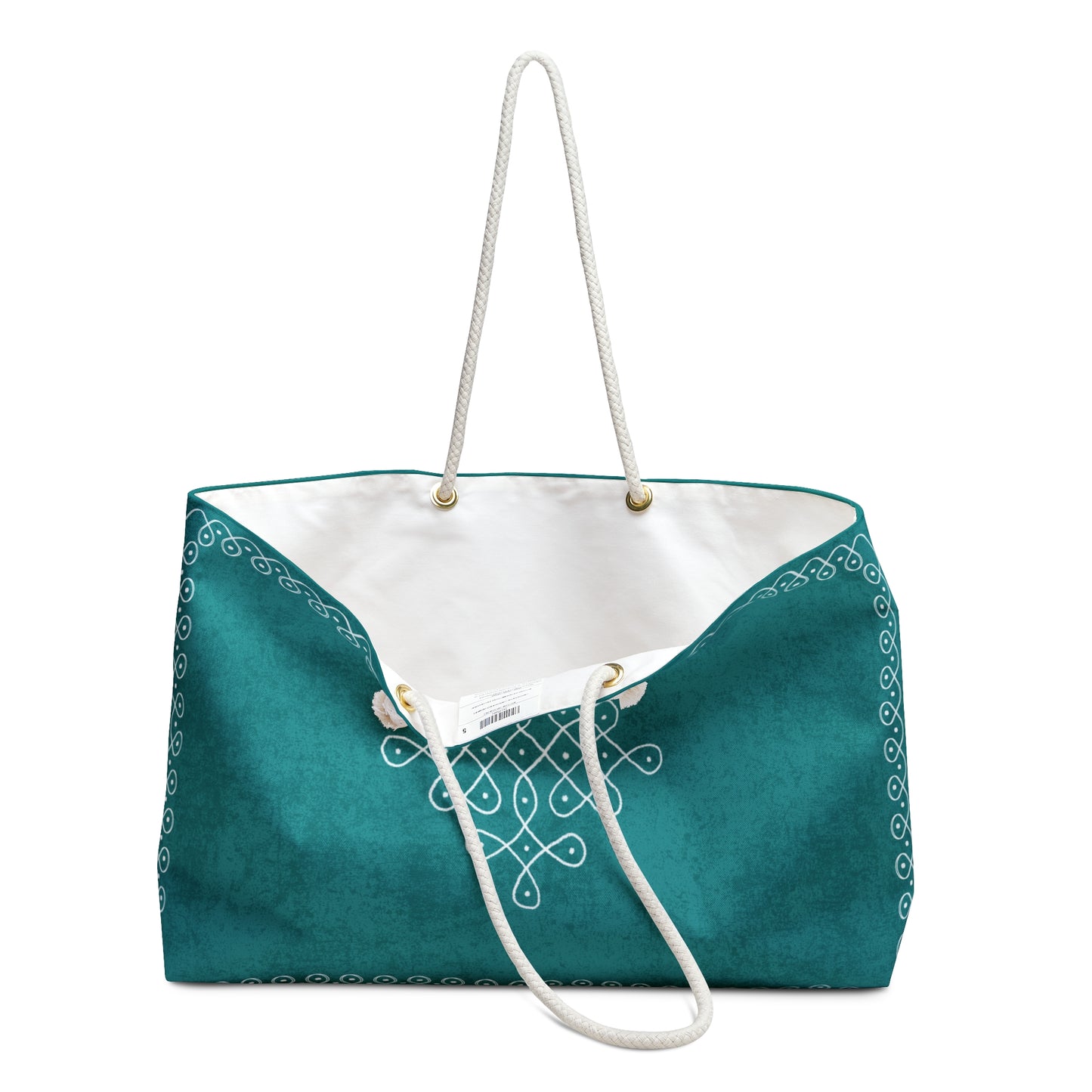 Weekender Bag “Saathi” – Turquoise Kolam