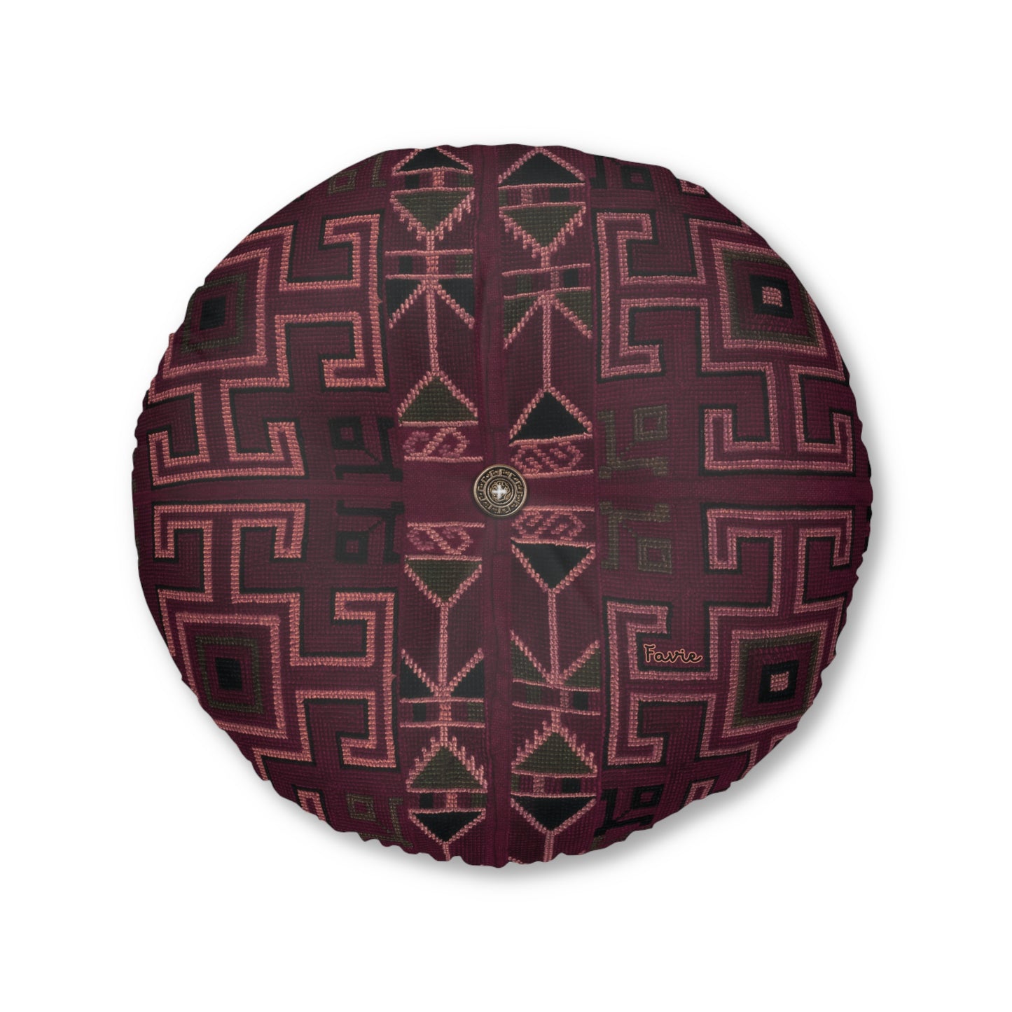 Tufted Round Floor Pillow "Aaram" - Lal Mati