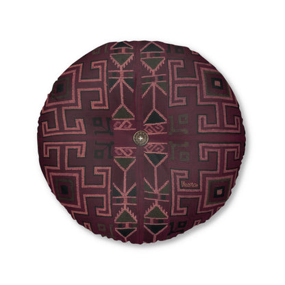 Tufted Round Floor Pillow "Aaram" - Lal Mati