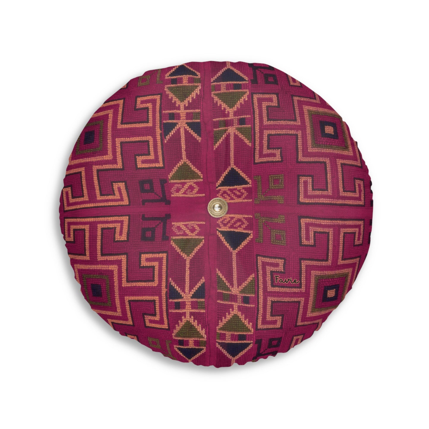 Tufted Round Floor Pillow “Aaram” - Vanaraga
