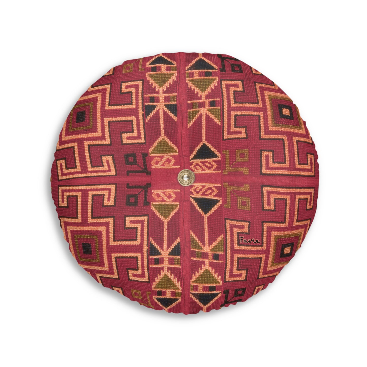 Tufted Round Floor Pillow “Aaram” - Surya Sand