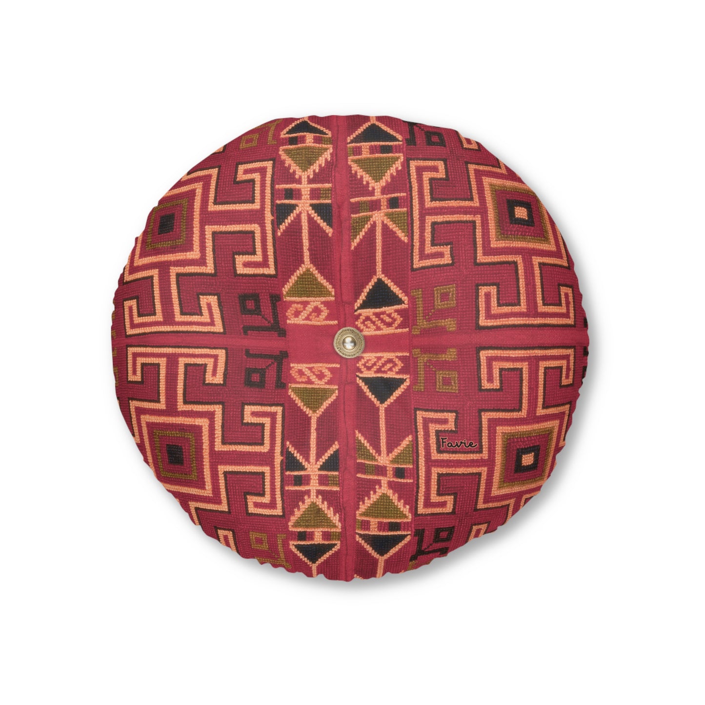 Tufted Round Floor Pillow “Aaram” - Surya Sand