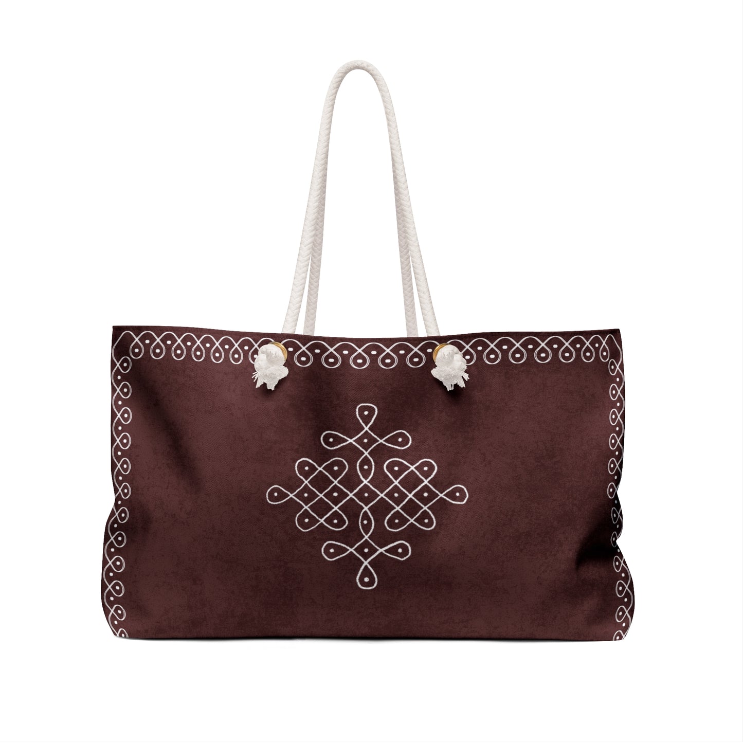 Weekender Bag "Saathi" – Maroon Kolam