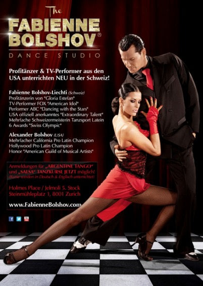 Red & Black Argentine Tango Dance Dress