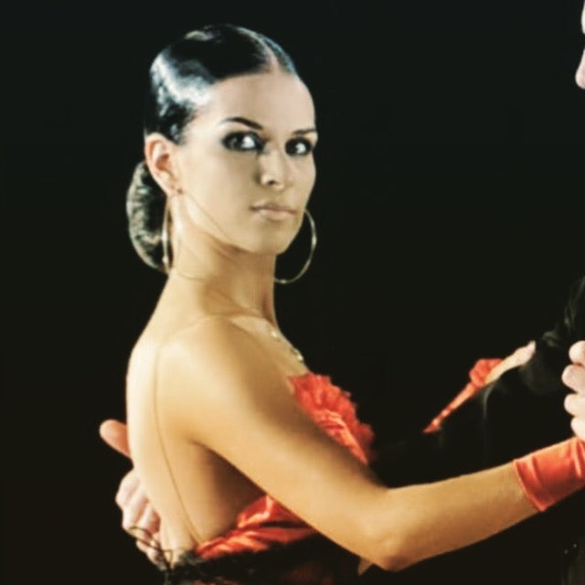 Red & Black Argentine Tango Dance Dress
